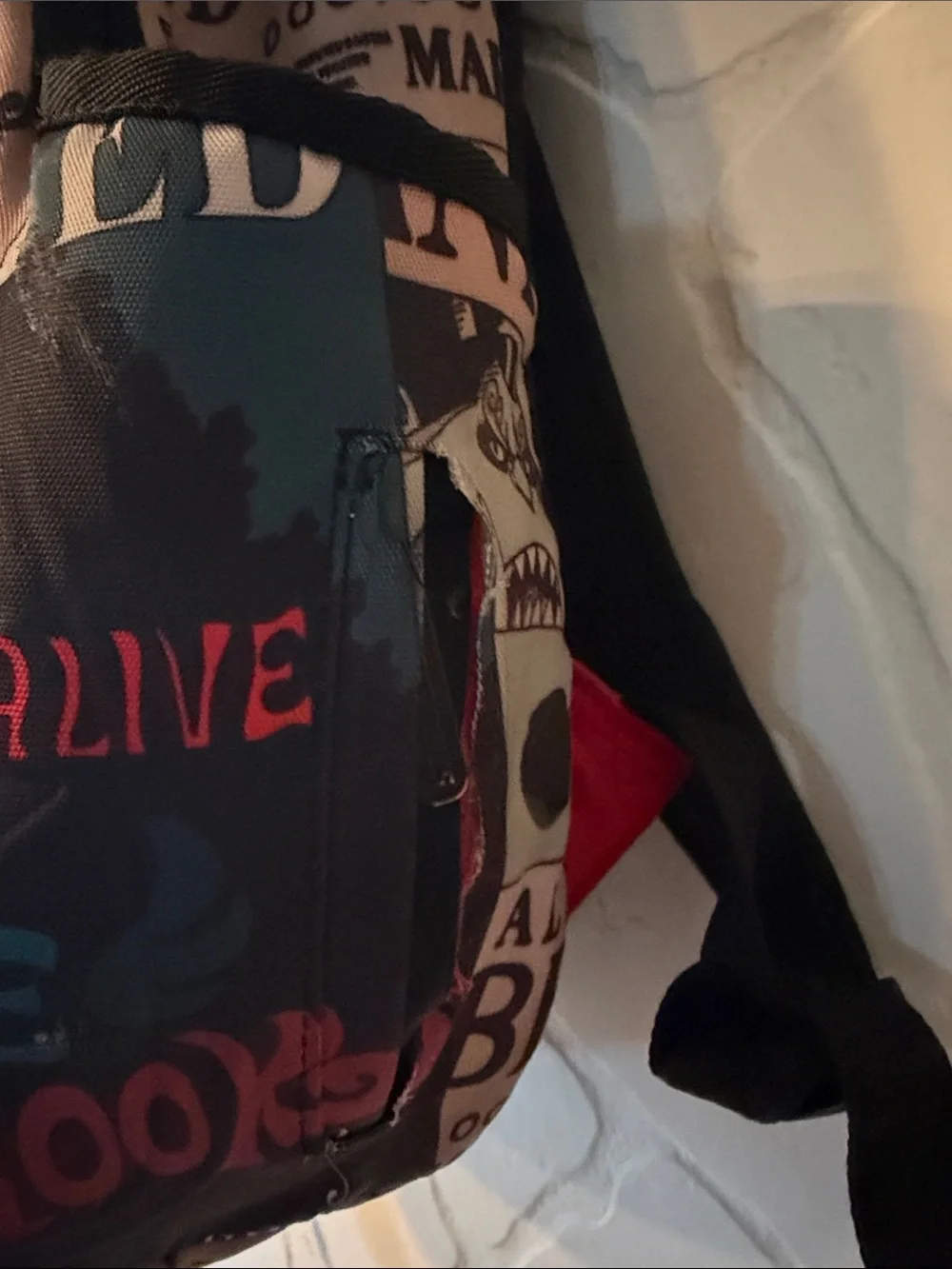 Sprayground Beige and Black One Piece Wanted Poster Backpack